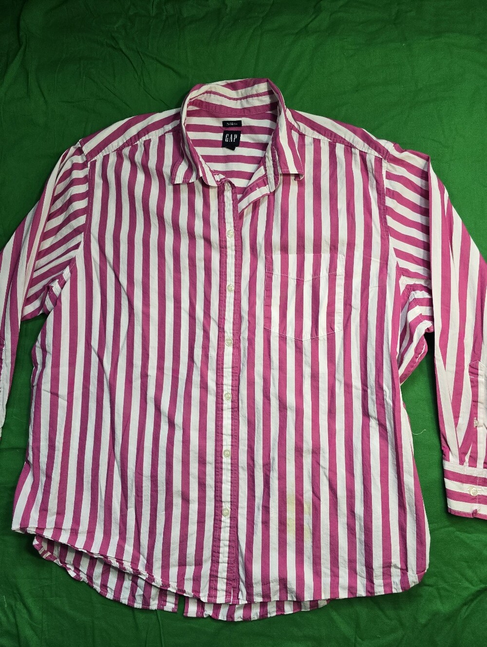 Gap Women Striped Button Down Shirt Size XL